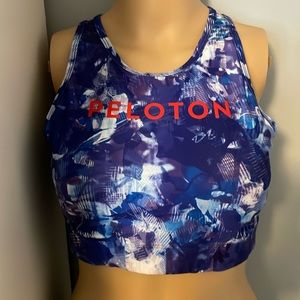 Peloton Blue Moves high neck sports bra by Wear It With Heart WITH medium